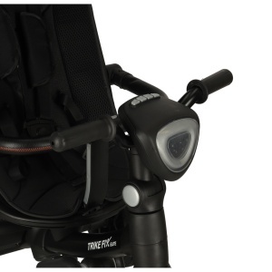 Tricicleta Trike Fix ELITE 2in1, multifunctionala, scaun rotativ cu capacitatea de a regla unghiul, baldachin si suport picioare pliabil, lumini si muzica, negru - Img 9