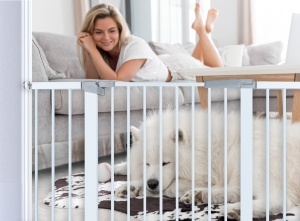 Barieră de Siguranță pentru Scări și Uși – 76–125 cm, Înălțime 78cm, Extensii Incluse, Montaj Fără Găurire - Img 5