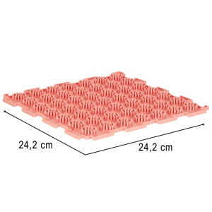 Covoras ortopedic senzorial tip puzzle, 8 elemente de 24x24cm, diferite texturi, Multicolor, Material fin/moale la atingere - Img 3