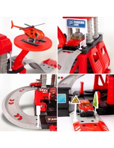 Garaj supraetajat pompieri – 43 piese cu mașinuțe și elicopter, 3+ ani - Img 5