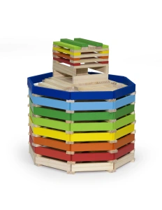 Set Cuburi de Construcție din Lemn pentru Copii, 250 Piese – Clădiri și Orașe, Jucărie Educativă, 3+ ani - Img 4