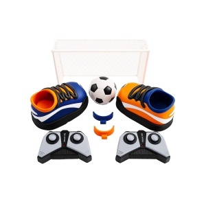 Set Joacă Fotbal 2 mașini RC în formă de pantof, telecomandate, 2 porți, minge, multicolor, 15,5x9,5x9cm