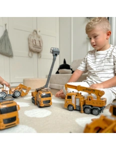 Set mare vehicule de construcție 6 în 1– utilaje cu piese mobile, 3+ ani - Img 4
