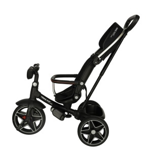 Tricicleta Trike Fix ELITE 2in1, multifunctionala, scaun rotativ cu capacitatea de a regla unghiul, baldachin si suport picioare pliabil, lumini si muzica, negru - Img 6