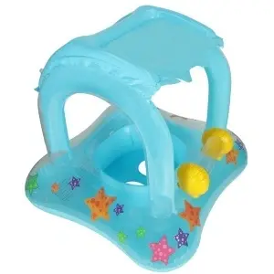 Barcă Gonflabilă pentru Copii cu Parasolar și Jucărie Integrată, 72x72 cm