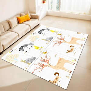 Covoraș de Joacă – Spuma XPE, Antiderapant, Pliabil, Tematica Animale & Design Gri, 200x180x1 cm - Img 5