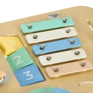 Măsuță Educațională tip Montessori din Lemn 2in1, 8 Activități, Blat Detașabil, 48x37x30cm - Img 3