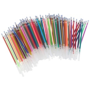 Set 100 Pixuri cu Gel Colorate + 100 Rezerve – Glitter, Metalice, Neon și Pastel, în Penar Pliabil - Img 7