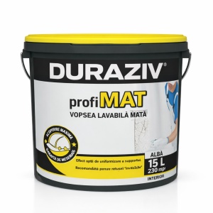 DURAZIV ProfiMAT Vopsea lavabilă albă extra-mată interior |