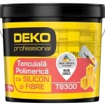 DEKO Professional T8300 – Tencuială decorativă polimerică cu silicon și fibre, rezistentă la fisuri