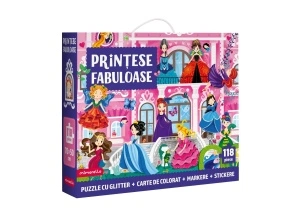 Joc educativ - Puzzle cu glitter Mimorello - PRINTESE FABULOASE - Img 7