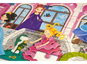 Joc educativ - Puzzle cu glitter Mimorello - PRINTESE FABULOASE - Img 5