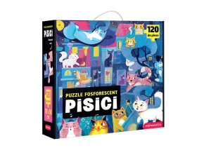 Joc educativ - Puzzle Fosforescent Mimorello - Pisici