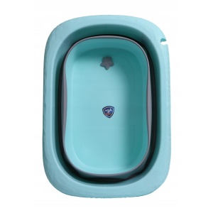 Cada Pliabila pentru Baie, din PP+TPE, pentru Copii 0-6 Ani, cu Picioare, Suport de Sezut, Scurgere Etans, 80 x 52 x 42 cm, Albastru - Img 3