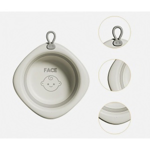 Cada Pliabila pentru Baie pentru Copii, Cadita pentru Bebelusi, Model Romb pentru Fata, Gri, 31.5x31.5x3.5 cm, 3L - Img 3