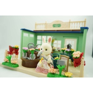 Casa de papusi, magazin cu flori, cu mobilier si figurine - Img 5