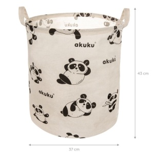 Cos pliabil textil Akuku Panda pentru jucarii/haine - Img 5