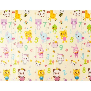 Covoras pentru Copii, cu 2 Fete, Model Animale Marine/Exotice, din XPE+PE, Impermeabil, Antiderapant, Protectie Termica, +3 Luni, Pliabil, 180 x 200 x 1.5 cm, Multicolor - Img 3