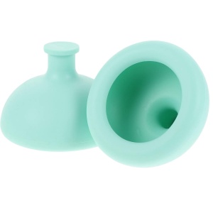 Dispozitiv Terapeutic Sputa, Cupa pentru Terapie Toracica, Dispozitiv de Eructare, pentru Sugari si Copii, 7.5 x 6 cm, din Silicon, Verde - Img 2