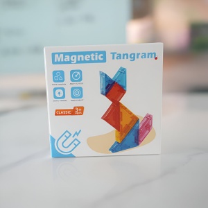 Joc Magnetic Tangram, 7 Piese Magnetice, Forme Geometrice, 3 Ani, EVA, ABS, Magnet, 10.5 x 10.5 x 2.2 cm, Multicolor - Img 6