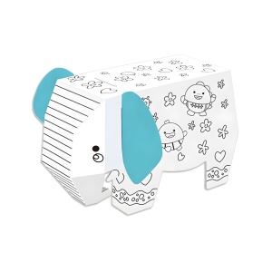 Jucarie Creativa pentru Copii, Model Elefant 3D, Set de Asamblat si Colorat din Carton, Puzzle 3D Educativ, 34 x 14 x 23 cm, 3+ ani, Multicolor - Img 3