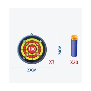 Jucarie cu Lansator pentru Copii, Lanseaza Manual, Tinta, Avion, 20 de Gloante din Material Moale, Gri - Img 3