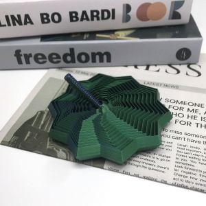 Jucarie Decompresie, Model Stea 3D, DuoChrome, Maner Spirala, Turn Magic Geometric, Multiple Forme, Anti-stress, 11 cm, Negru/Verde - Img 2