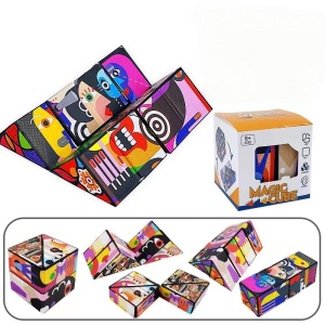 Jucarie Interactiva, 3D Cub Rubik, Diferite Forme, Anti-stress, Abstract, Multicolor
