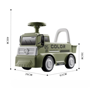 Masinuta pentru copii, 3 ani, Model Camion, Sport, Claxon, Cutie Depozitare, 62x26x40 cm, Verde - Img 3
