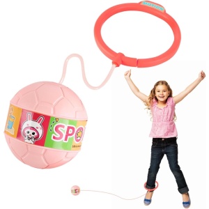 Minge pentru Sarit, Tip Coarda Hula Hoop, Cerc 12 cm, Coarda 52 cm, Minge 12 x 11 cm, Functie Iluminat, 4-6 Ani, Plastic, Roz - Img 4