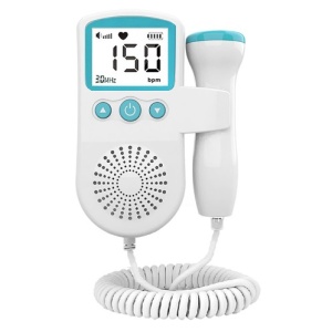 Monitor Fetal Doppler, Monitorizare Sarcina, Ritm Cardiac, Ecran LCD 4.5 cm, 2 x Baterii AA (neincluse), Portabil, din ABS, 12.8 x 9.6 x 3 cm, Utilizare de la 9 Saptamani, Verde