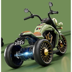 Motocicleta Electrica cu Acumulator, Bluetooth, Sistem Anti-Rasturnare, Sistem de Lumini si Sunet, 1-8 Ani, 93 x 48 x 63 cm, Verde - Img 6