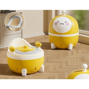 Olita 2in1, Model Ou, cu Reductor WC, din Plastic, cu Muzica si Lumini, 29 x 29 x 22 cm, Galben - Img 2