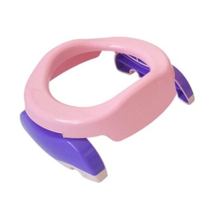 Olita Portabila 2 in 1, Olita + Capac de Toaleta, din Plastic, Diametru 21 cm, Roz - Img 5