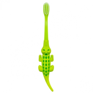 Periuta de dinti pentru copii Akuku Crocodile, Verde, 12m+ - Img 1