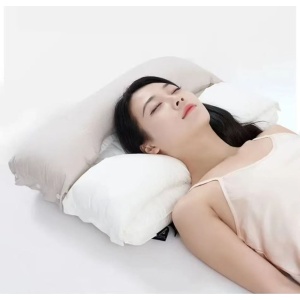 Perna Ortopedica 3 in 1, Strat Dublu, Protectie Cervicala, pentru Adulti, 45 x 70 cm, Gri - Img 4