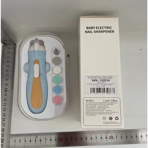 Pila Electrica, pentru Copii si Bebelusi, din ABS, 6 Accesorii, cu Lumina LED, 9.5 x 6 x 17 cm, Albastru/Portocaliu - Img 5