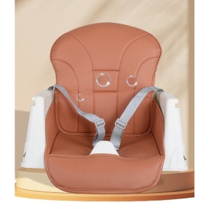 Scaun de Masa Pliabil 3in1, Multifunctional, 3 Pozitii, Masuta si Husa Detasabile, Roti, Ajustare Inaltime, Maro - Img 5
