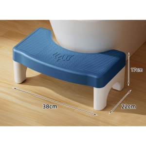Scaunel WC, Scaun Inaltator WC Copii, Suport Picioare WC, Taburet Inaltator, 17x22x38 cm, Albastru - Img 3