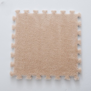 Set 10 Piese Covor tip Puzzle, Spuma EVA, Pufos, 30 x 30 x 1 cm, Crem - Img 4