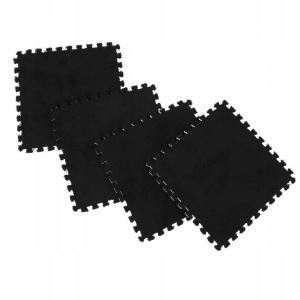 Set 10 Piese Covor tip Puzzle, Spuma EVA, Pufos, 30 x 30 x 1 cm, Negru - Img 5