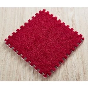 Set 10 Piese Covor tip Puzzle, Spuma EVA, Pufos, 30 x 30 x 1 cm, Rosu - Img 5