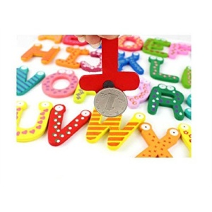 Set 26 Magneti de Frigider pentru Copii, Model Alfabet A-Z, Figurine Amuzante, din Lemn, Multicolor - Img 5