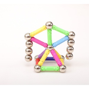 Set 308 Piese Betisoare Magnetice, din Plastic/Magnet, +3 Ani, Multicolor - Img 6