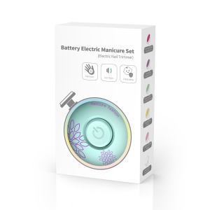 Set Pila Electrica pentru Copii si Bebelusi, ABS, Incarcare USB, Model cu Flori, 6 Accesorii, cu Lumina LED, Verde - Img 2