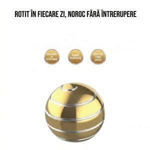 Sfera Fidget Spinner Metalic, Corp Aliaj Zinc, Rulment Inox, Jucarie Antistres pentru Focus si Relaxare, Diametru 40 mm, Gadget pentru Birou, Scoala, Cadou pentru Copii si Adulti, Auriu - Img 6
