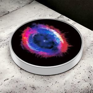 Spinner Giroscopic Metalic, Jucarie Rotativa Anti-stres, Otel Inoxidabil, 3.8 x 0.6 cm, Efect Optic Galaxie, Model Galaxy in Eridanus - Img 5
