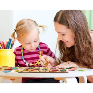 Tabla Montessori, din Lemn, Educatie Timpurie Cifre, 25 Piese Lemn, +18 Luni, 20 x 20 cm, Vopsea pe Baza de Apa, Multicolor - Img 4