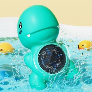 Termometru Electronic LED pentru Baie, Plutitor, Rezistent la apa, IPX7, Multifunctional, 3 Trepte de Temperatura, Model Dinozaur, 12x7cm, Verde - Img 4