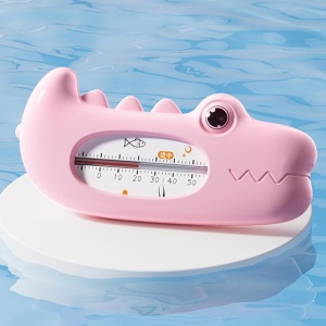 Termometru pentru Baie, Plutitor, Rezistent la apa, Multifunctional, Model Crocodil, 2.7x6.5x3.7 cm, Roz - Img 2